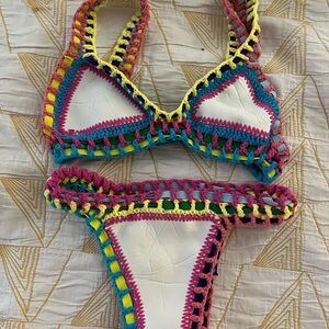 Multicolor Crochet Bikini Set